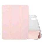 For iPad 10th Gen 10.9 2022 3-folding Electric Pressed Skin Texture Leather Tablet Case(Light Pink)