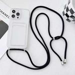 For iPhone 12 Pro Crossbody Lanyard Elastic Transparent Card Holder Phone Case(Black)