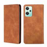 For OPPO K10x 5G Skin Feel Magnetic Horizontal Flip Leather Phone Case(Light Brown)
