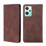 For OPPO K10x 5G Skin Feel Magnetic Horizontal Flip Leather Phone Case(Dark Brown)