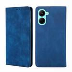 For Realme C33 4G Skin Feel Magnetic Horizontal Flip Leather Phone Case(Blue)