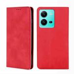 For vivo V25 5G/V25e 5G/X80 Lite Skin Feel Magnetic Horizontal Flip Leather Phone Case(Red)