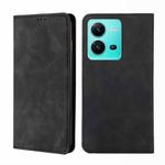 For vivo V25 5G/V25e 5G/X80 Lite Skin Feel Magnetic Horizontal Flip Leather Phone Case(Black)