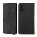 For Samsung Galaxy A04s Skin Feel Magnetic Horizontal Flip Leather Phone Case(Black)