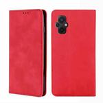 For Xiaomi Poco M5 4G Skin Feel Magnetic Horizontal Flip Leather Phone Case(Red)