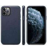 For iPhone 12 / 12 Pro Lamb Grain PU Back Cover Phone Case(Navy Blue)