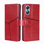 For OPPO A17 Geometric Stitching Horizontal Flip Leather Phone Case(Red)