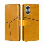For OPPO A17 Geometric Stitching Horizontal Flip Leather Phone Case(Yellow)