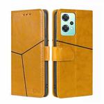 For OPPO K10x 5G Geometric Stitching Horizontal Flip Leather Phone Case(Yellow)