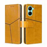 For Realme C33 4G Geometric Stitching Horizontal Flip Leather Phone Case(Yellow)