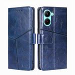 For Realme C33 4G Geometric Stitching Horizontal Flip Leather Phone Case(Blue)