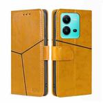 For vivo V25 5G/V25e 5G/X80 Lite Geometric Stitching Horizontal Flip Leather Phone Case(Yellow)