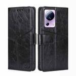For Xiaomi Civi 2 5G Geometric Stitching Horizontal Flip Leather Phone Case(Black)
