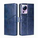 For Xiaomi Civi 2 5G Geometric Stitching Horizontal Flip Leather Phone Case(Blue)