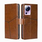 For Xiaomi Civi 2 5G Geometric Stitching Horizontal Flip Leather Phone Case(Light Brown)