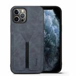 For iPhone 12 Pro Max Denior DV Elastic Card PU Back Cover Phone Case(Grey)