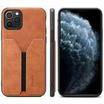 For iPhone 11 Pro Max Denior DV Elastic Card PU Back Cover Phone Case(Brown)