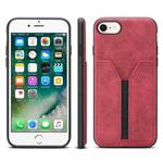 For iPhone SE 2022 / SE 2020 / 7 / 8 Denior DV Elastic Card PU Back Cover Phone Case(Red)