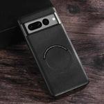For Google Pixel 6 Magsafe Magnetic Ring Leather Texture Phone Case(Black)