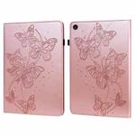 For Lenovo Tab M10 3rd Gen Embossed Butterfly Pattern Leather Tablet Case(Pink)