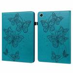 For OPPO Pad Air 2022 Embossed Butterfly Pattern Leather Tablet Case(Blue)