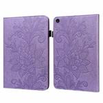 For Lenovo Tab M10 3rd Gen Lace Flower Embossing Pattern Leather Tablet Case(Purple)