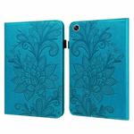 For OPPO Pad Air 2022 Lace Flower Embossing Pattern Leather Tablet Case(Blue)