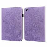 For OPPO Pad Air 2022 Lace Flower Embossing Pattern Leather Tablet Case(Purple)