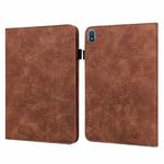 For Nokia T20 10.4 2021 Lace Flower Embossing Pattern Leather Tablet Case(Brown)