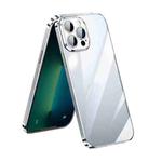 For iPhone 14 Pro Max SULADA Lens Protector Plated Clear Case(Silver)