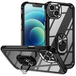 For iPhone 14 TPU + PC Lens Protection Phone Case with Ring Holder(Black)