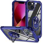 For iPhone 13 TPU + PC Lens Protection Phone Case with Ring Holder(Blue)