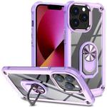 For iPhone 13 Pro Max TPU + PC Lens Protection Phone Case with Ring Holder(Purple)