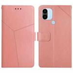 For Xiaomi Redmi A1+ HT01 Y-shaped Pattern Flip Leather Phone Case(Pink)