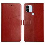 For Xiaomi Redmi A1+ HT01 Y-shaped Pattern Flip Leather Phone Case(Brown)
