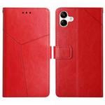For Samsung Galaxy A04E HT01 Y-shaped Pattern Flip Leather Phone Case(Red)