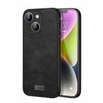 For iPhone 14 SULADA Shockproof TPU + Handmade Leather Phone Case(Black)