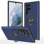 For Samsung Galaxy S22 Ultra 5G PC + TPU Magnetic Phone Case with Invisible Ring Holder(Navy Blue)