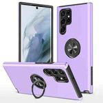 For Samsung Galaxy S22 Ultra 5G PC + TPU Magnetic Phone Case with Invisible Ring Holder(Purple)