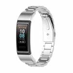 For Huawei Band 4 Pro (TER-B29S) / Band 3 Pro (TER-B29) / Band 3 (TER-B09) Three Beads Steel Wrist Strap Watchband(Silver)