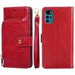 For Motorola Moto E32 India/E22s 4G Global Zipper Bag Leather Phone Case(Red)