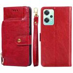 For OPPO K10x 5G Zipper Bag Leather Phone Case(Red)