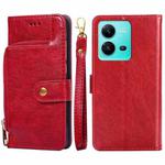 For vivo V25 5G/V25e 5G/X80 Lite Zipper Bag Leather Phone Case(Red)