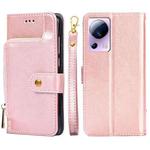 For Xiaomi Civi 2 5G Zipper Bag Leather Phone Case(Rose Gold)