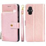 For Xiaomi Poco M5 4G Zipper Bag Leather Phone Case(Rose Gold)