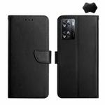 For OnePlus Nord N300 Genuine Leather Fingerprint-proof Flip Phone Case(Black)