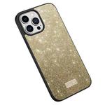 For iPhone 14 Pro SULADA PC+TPU Leather Glitter Phone Case(Gold)