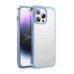 For iPhone 14 Pro SULADA Metal Frame + Nano Glass + TPU Phone Case(Sierra Blue)