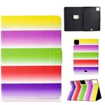 For iPad Pro 11 (2020) Electric Sewing Thread Horizontal Painted TPU Flat Leather Tablet Case with Sleep Function & Pen Cover & Anti Skid Strip & Card Slot & Holder(Rainbow)