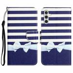 For Samsung Galaxy A14 5G Colored Drawing Leather Phone Case(Bow Knot)